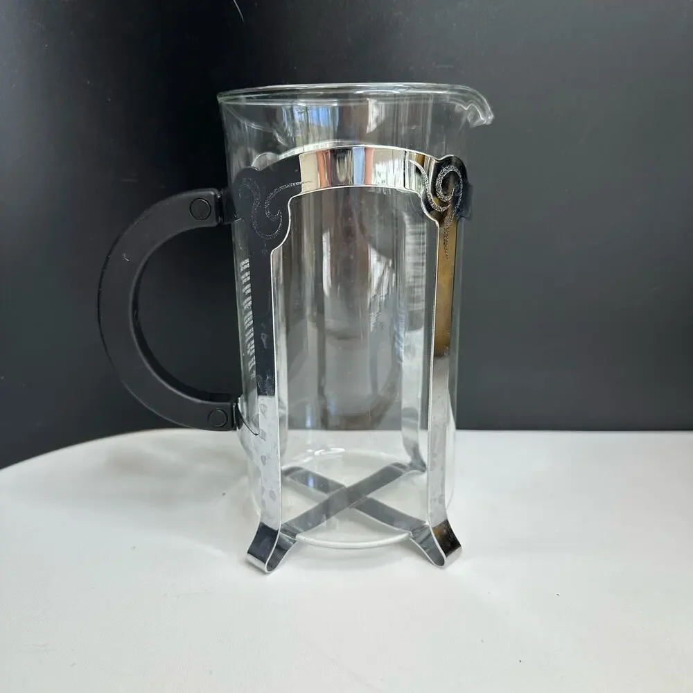 Starbucks French Press Pitcher Etched Glass 4-Cup Chrome Coffee Maker